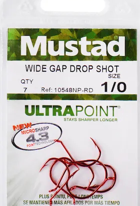 Haczyki Ultra Point Wide gap Drop Shot 10548NP-RD nr. 1 10szt. Mustad