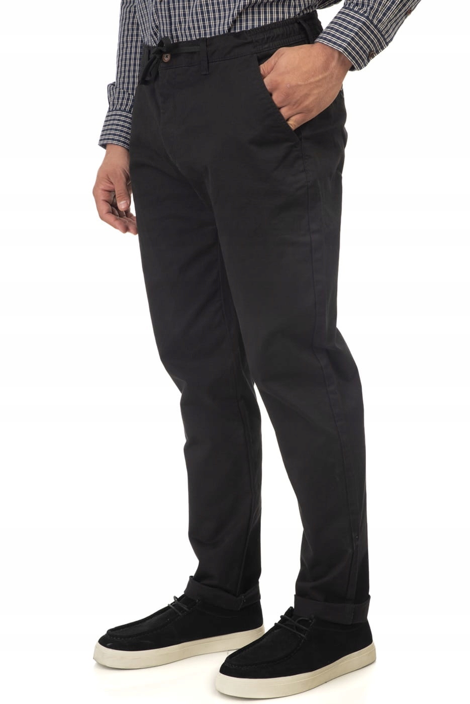 Velké pánské kalhoty Chino černé CP-4015 Double