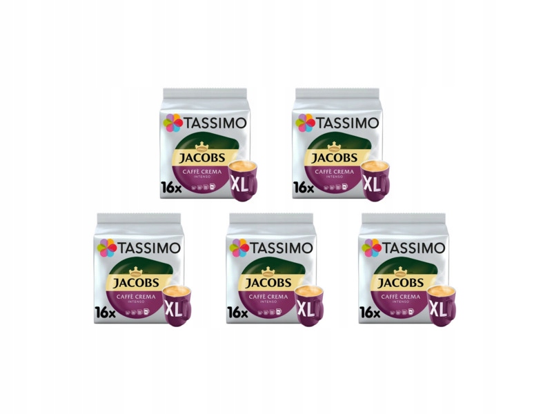 Kapsułki Tassimo Jacobs Caffe Crema Intenso XL do ekspresu Bosch 5 x 16 szt