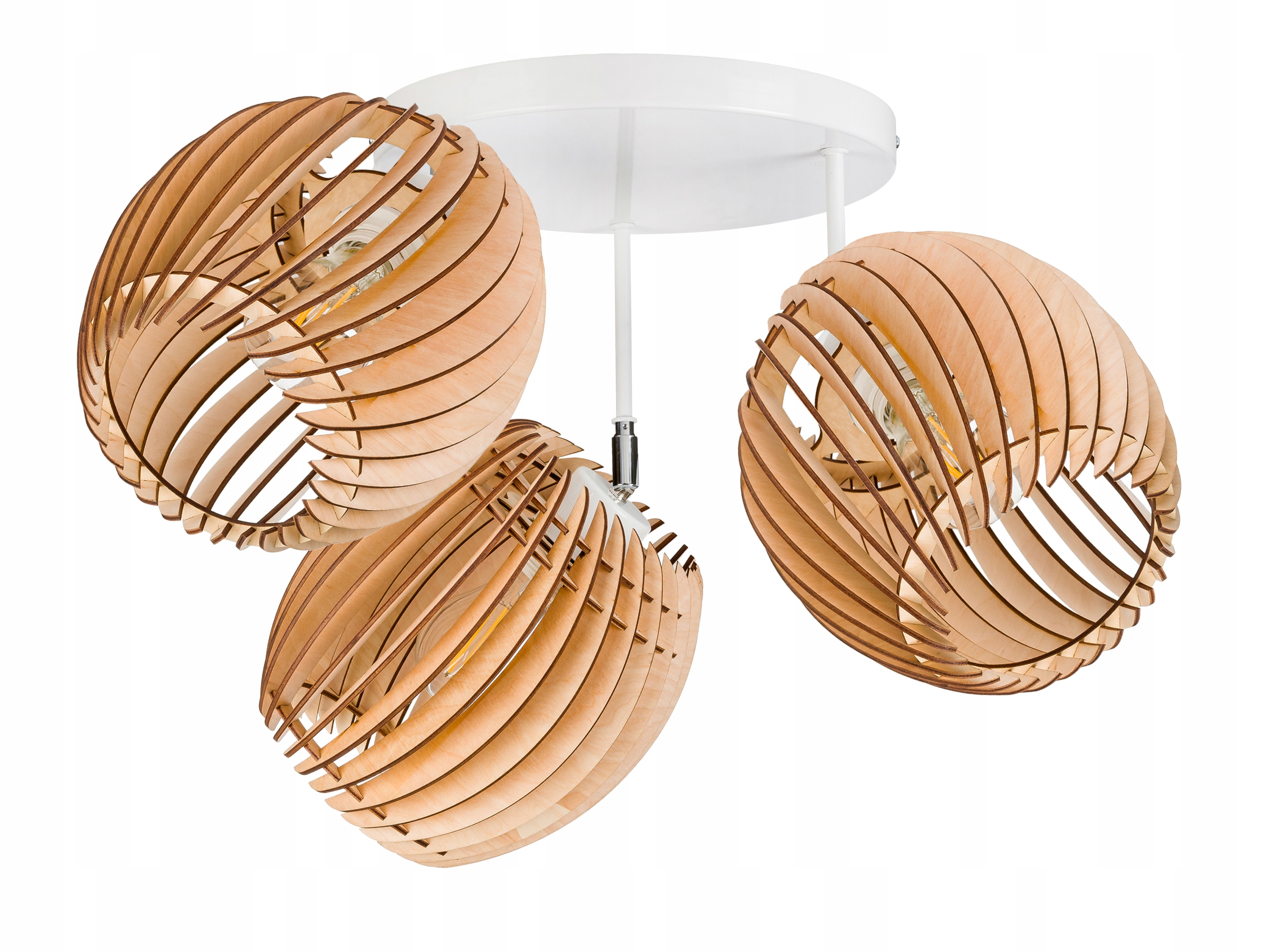 Závěsná Lampa stropní lustr Stropní Svítidlo pohyblivé stínítko Beczułka dřevo 3x E27