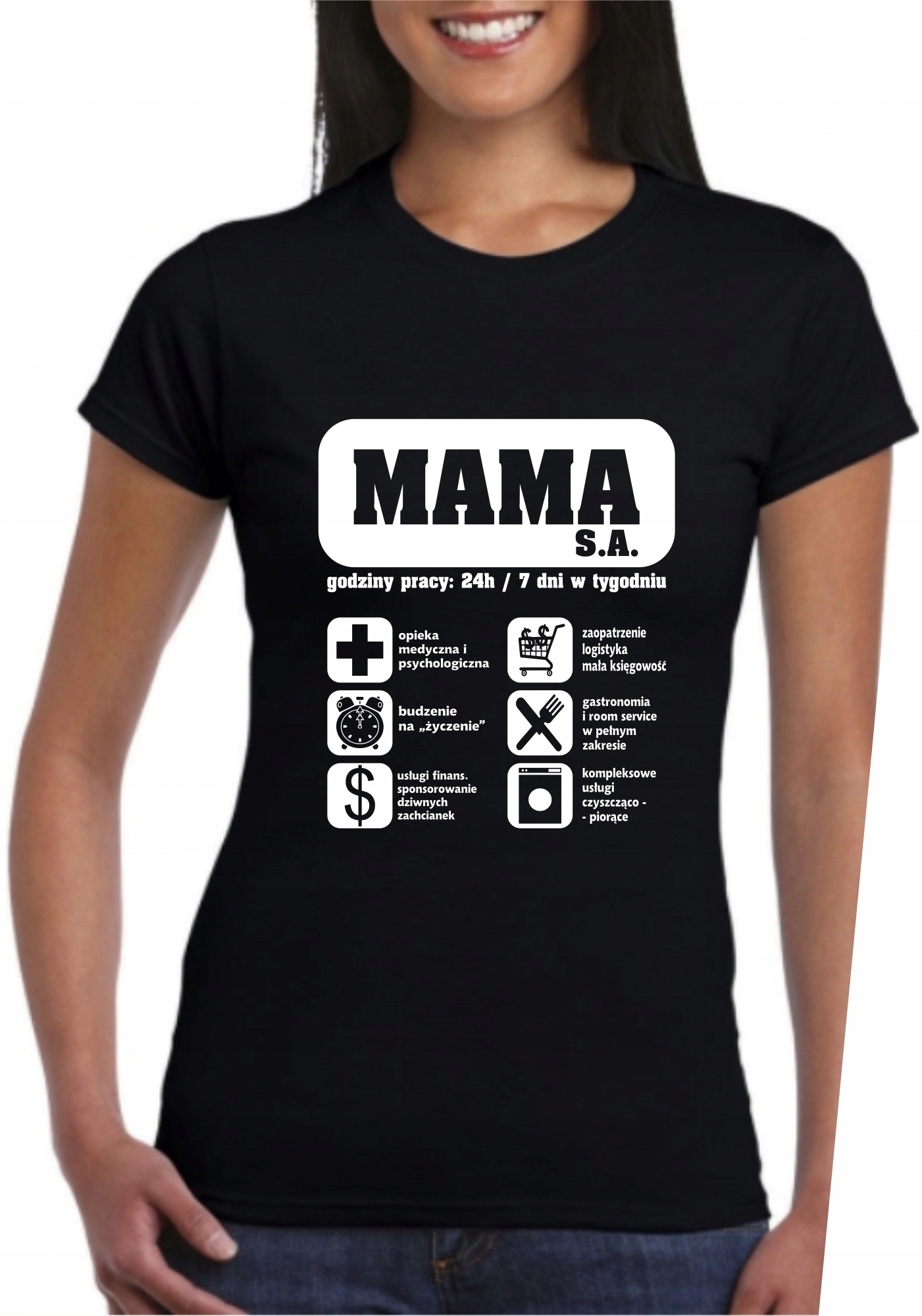 KOSZULKA DAMSKA T-SHIRT BLUZKA PREZENT DZIEŃ MATKI MAMY RODZICÓW MAMA S.A.