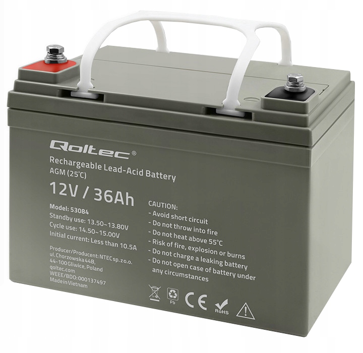 Akumulator Agm 12V 36Ah Zasilacz Awaryny Ups Przetwornica Wózek Inwalidzki
