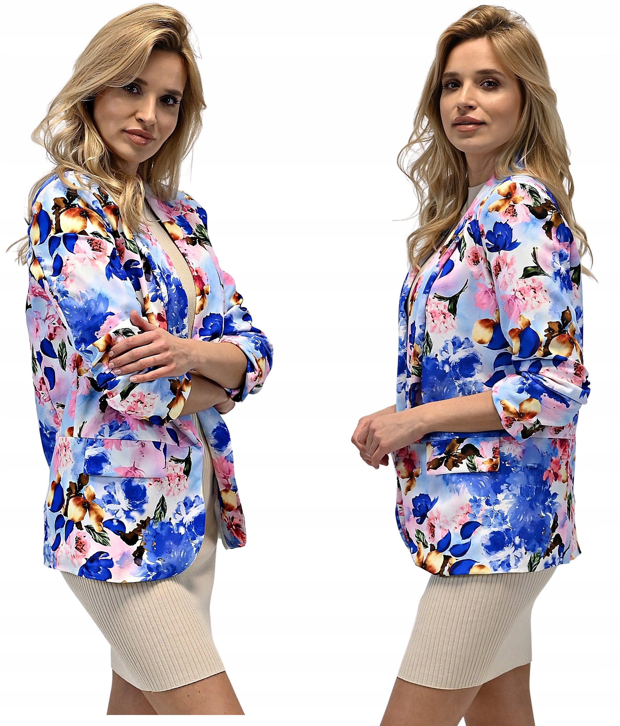 MARYNARKA - dłuższy żakiet - luźna narzutka XL/42 Kolekcja Nowość