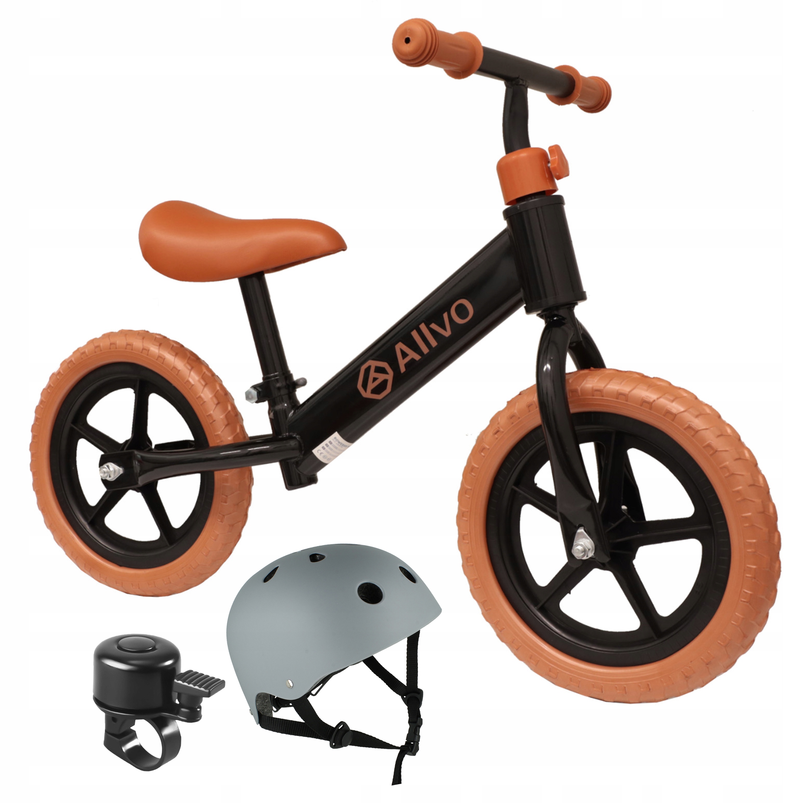 Rowerek Biegowy Dla Dzieci 12 Cali Lekki Regulowany 3W1 Kask Dzwonek 2+