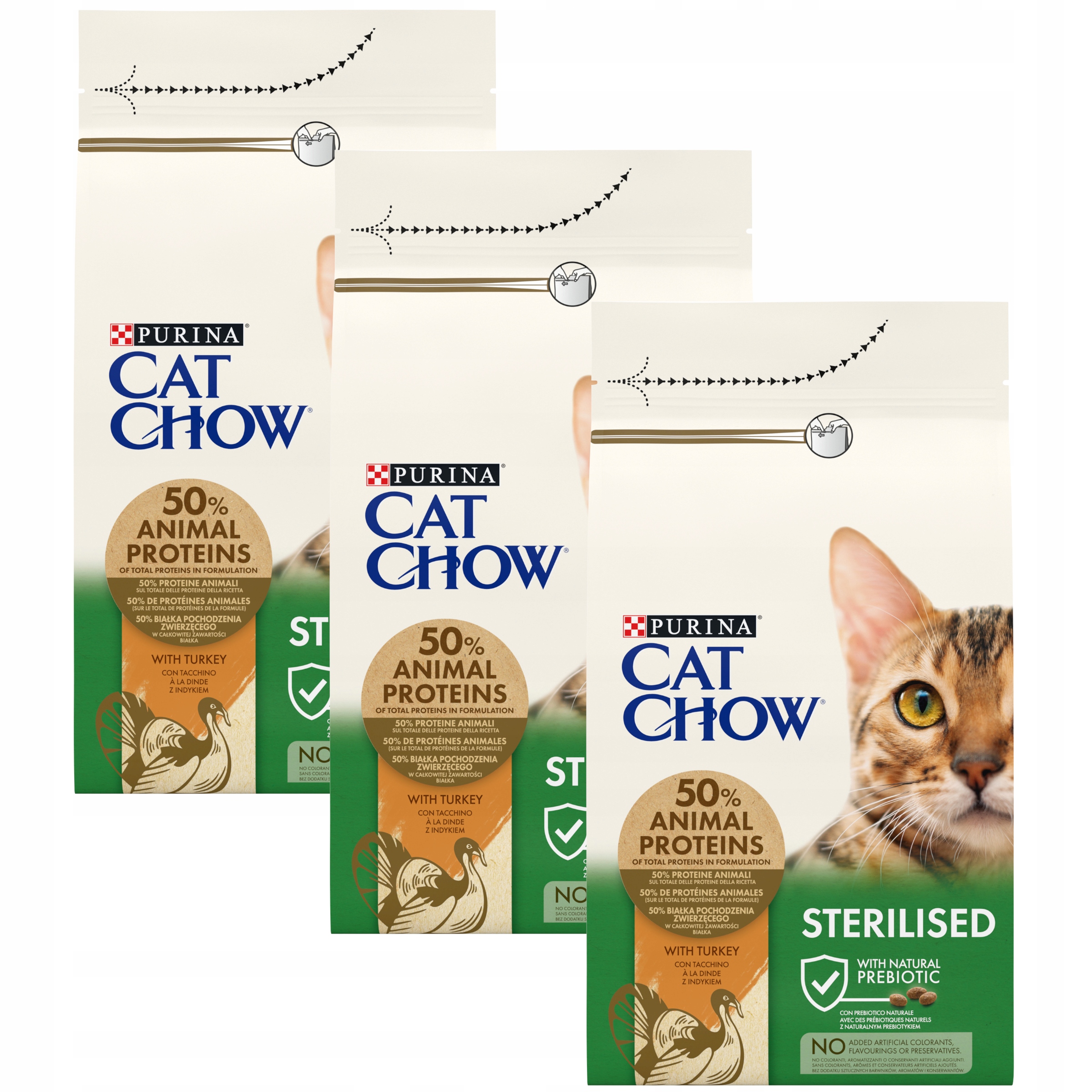 Purina Cat Chow Sterilised Suché krmivo pro kočky Krůta 3x1,5 kg