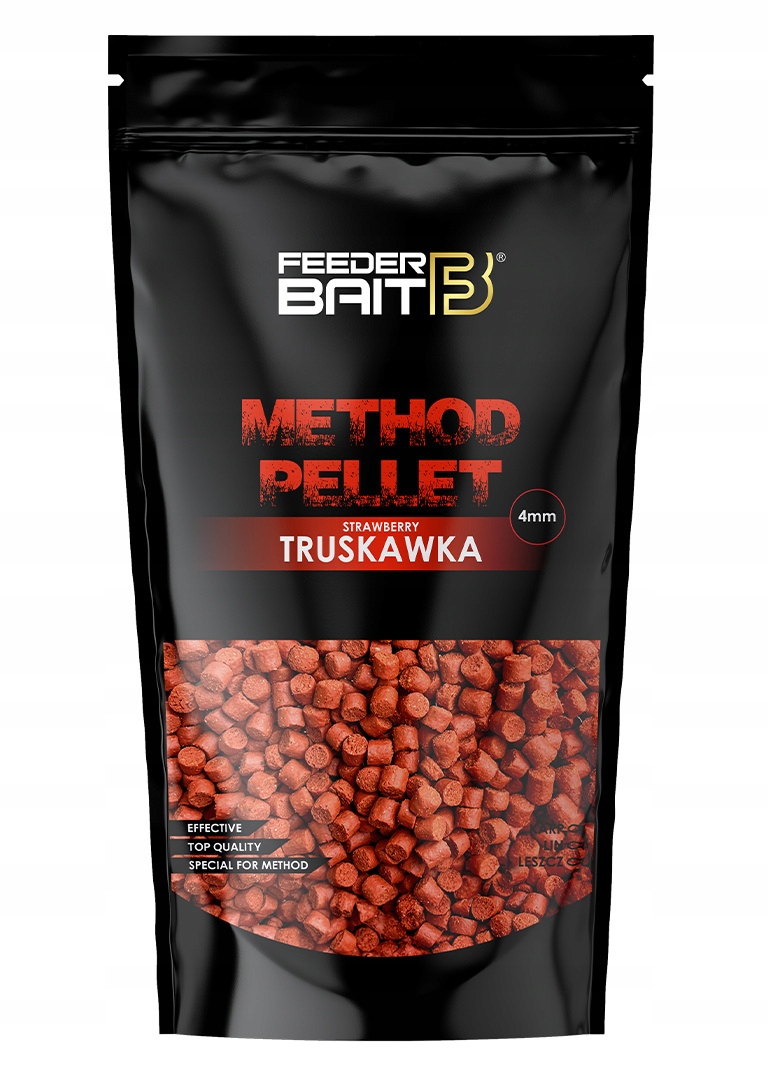 Pellet Feeder Bait Method Pellet Truskawka 4mm 800g