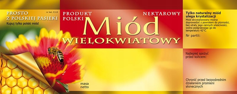 

Etykiety na miód wielokwiatowy (100szt)-wzór E114