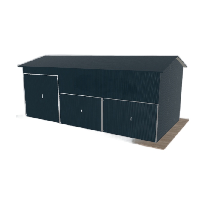 Ocelová hala 9x4.5 m se dvěma sloupky Grafit Vysoká