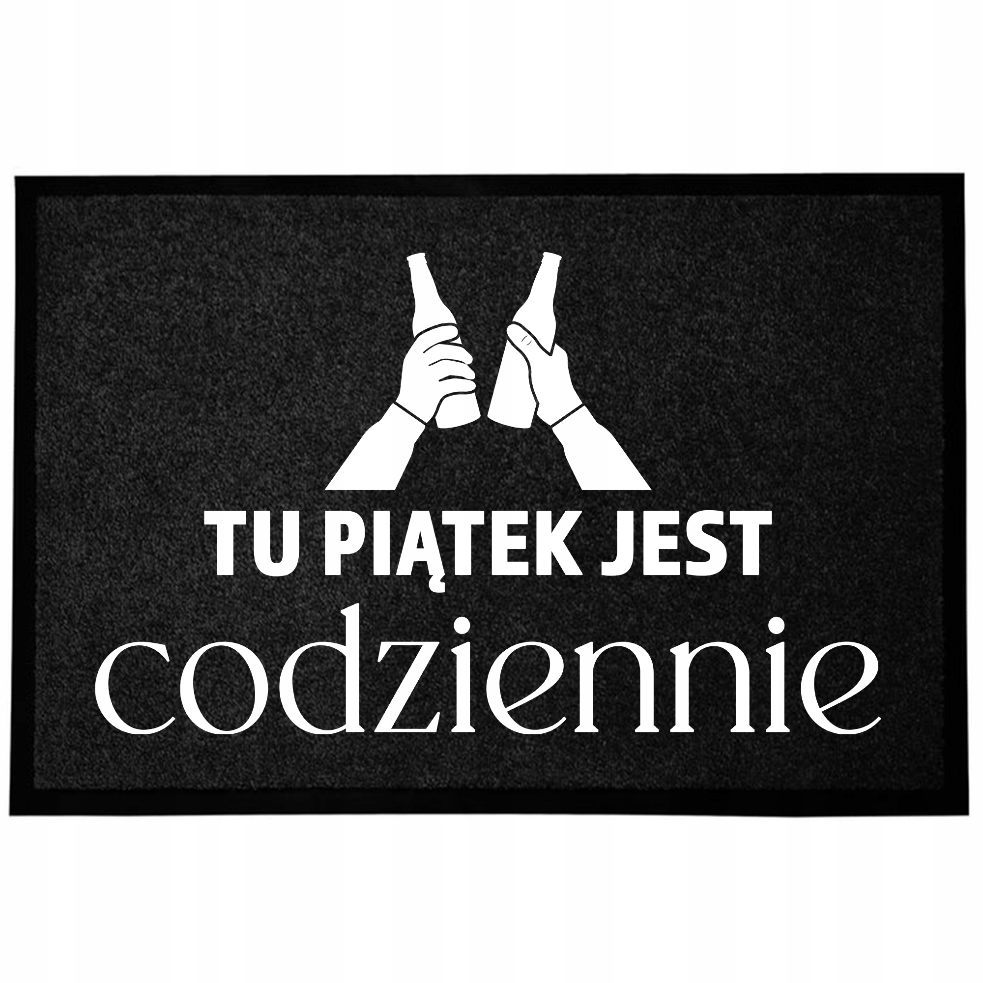 Wycieraczka Wejściowa Czarna Do Domu Dekoracyjna Codziennie Piątek