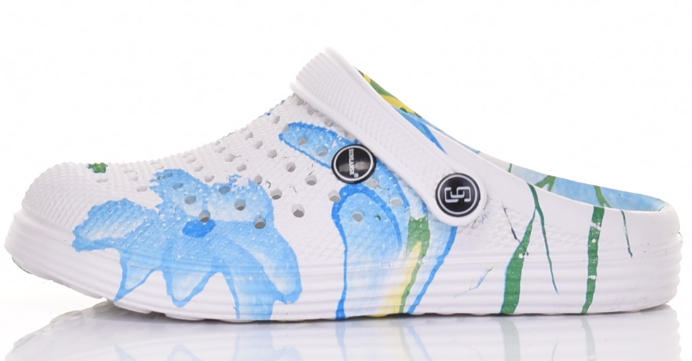 DAMSKIE KLAPKI Z PIANKI LEKKIE WYGODNE PRAKTYCZNE BUTY FLORAL PRINT Rozmiar 40