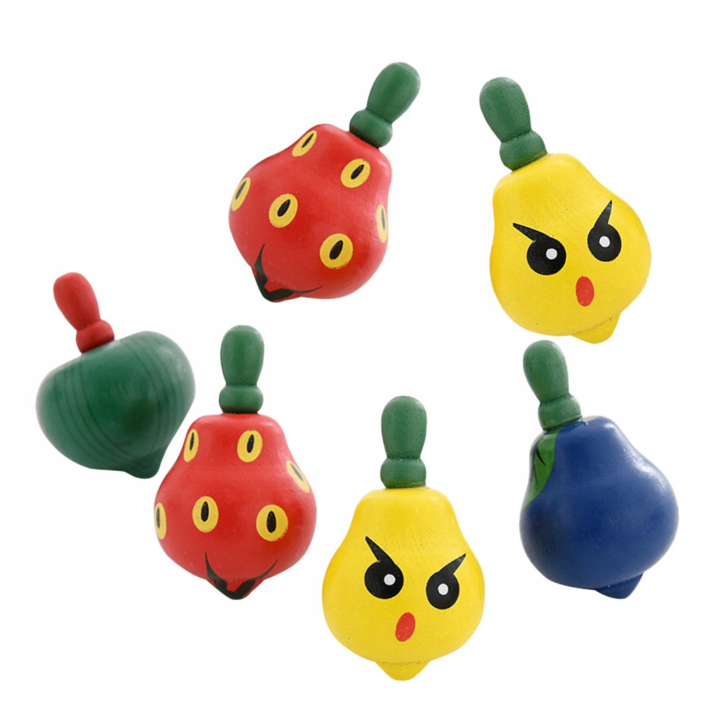 6szt Drewniane kolorowe kształty owoców Topy Zabawki Owoce