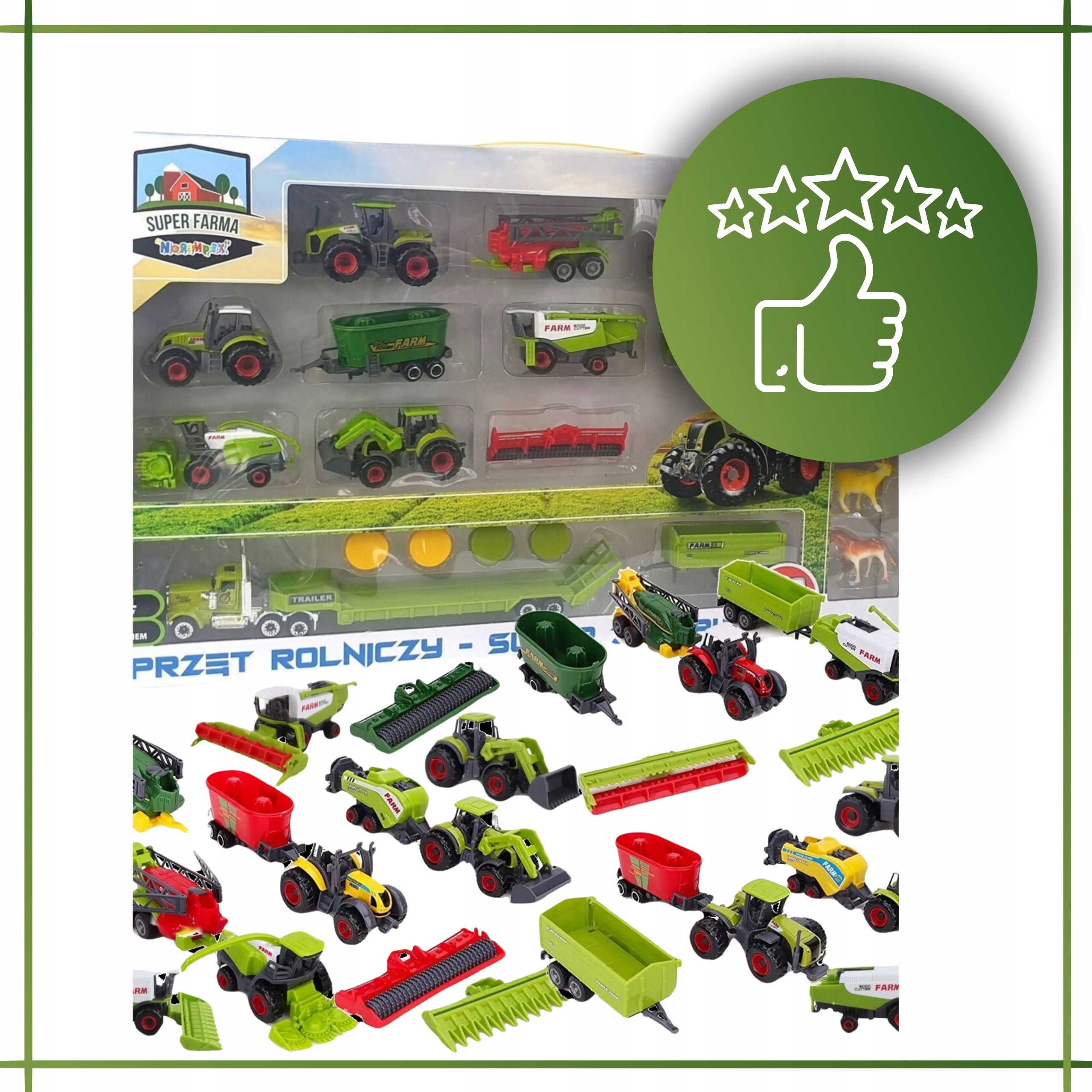 Maszyny Rolnicze Traktory Kombajny Duży Zestaw Farmera dla Dzieci Zwierzęta Rodzaj pojazdu zestawy
