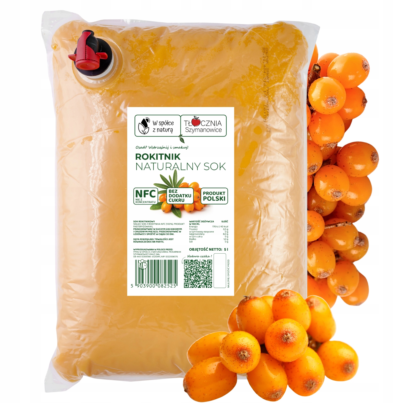 Sok z rokitnika 100% naturalny prozdrowotny 5L