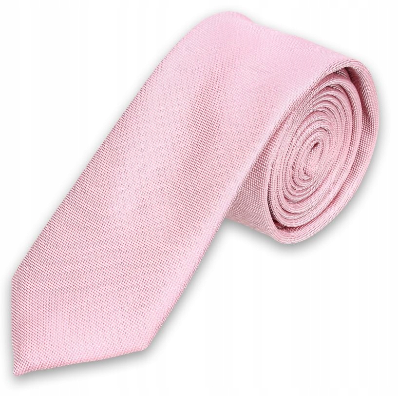 

Krawat Gładki Różowy Wąski Śledź Elegancki Polski