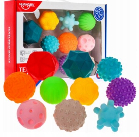 

Gumowe Piłeczki Sensoryczne 10SZT Wypustki Dotyk