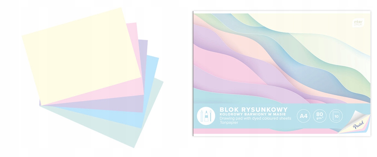 

Blok rysunkowy kolorowy Pastelowy A4 Interdruk