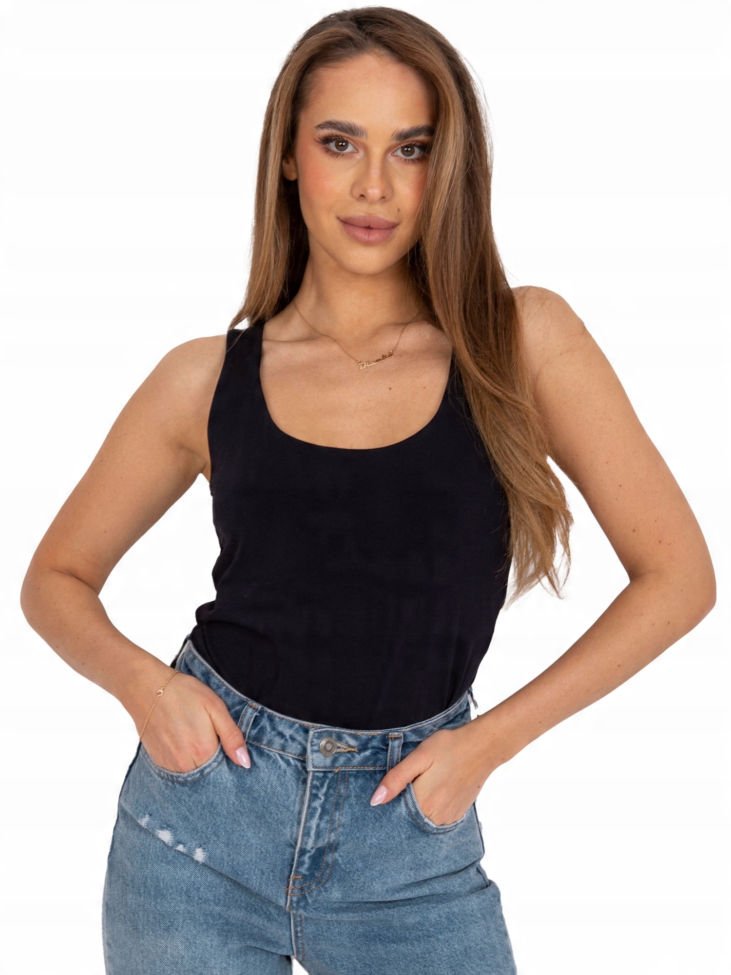 

Damski Top bawełniany na ramiączkach basic - M