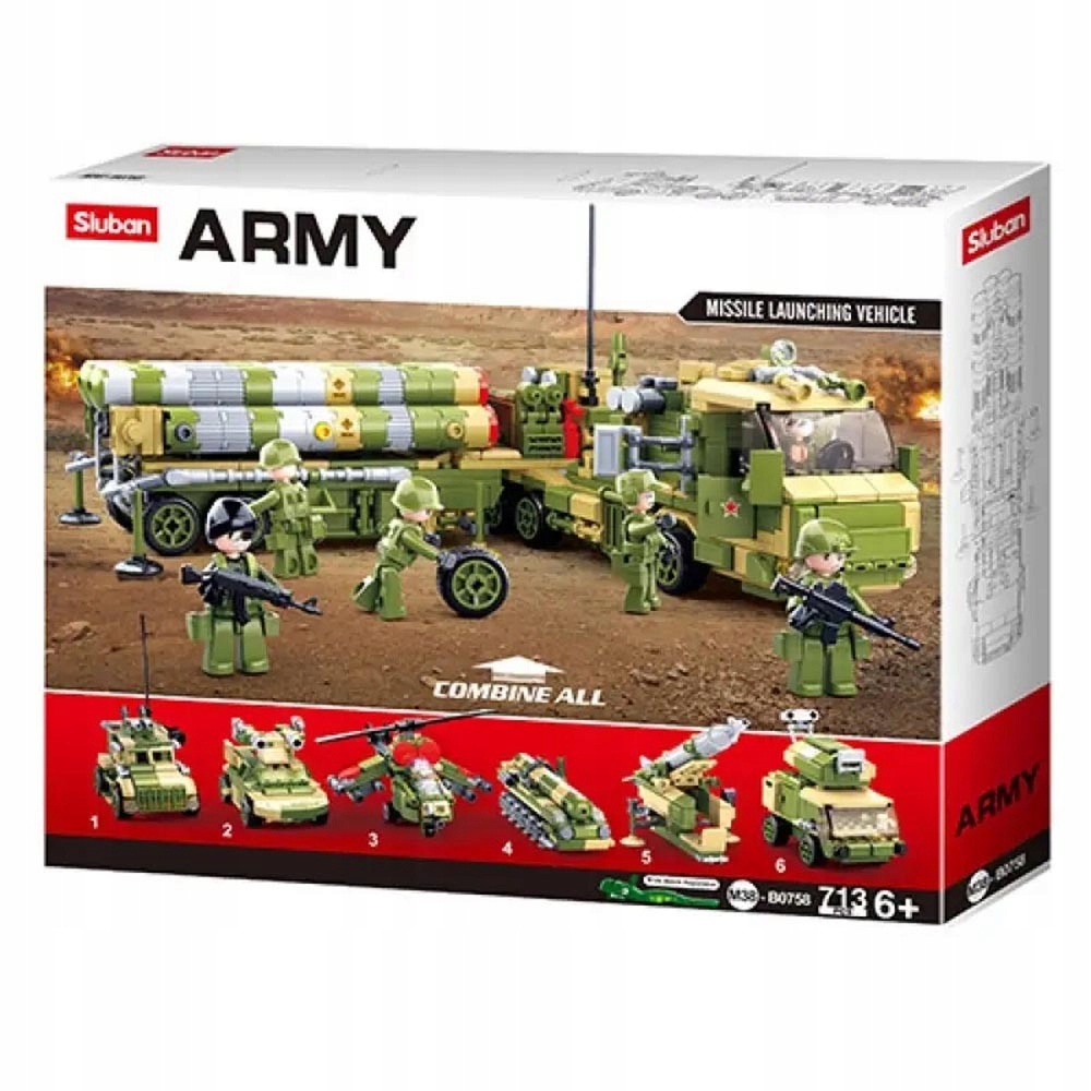 Army Pojazdy wojskowe 6 w 1 Sprzęt 713 el