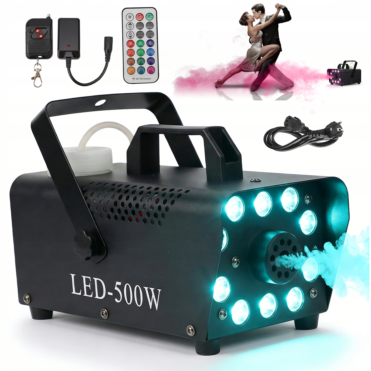 Výkonný Kouřový Stroj S Led Efektem, Dva Ovladače Pro Svatební Akce
