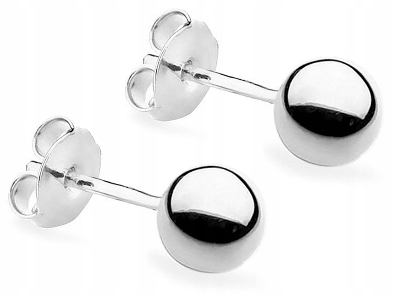 

Kolczyki Kulki Srebro pr.925 Polerowane 6mm Sztyft