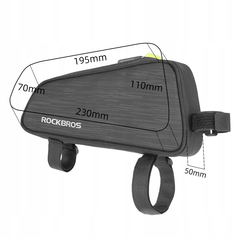 WODOODPORNA TORBA ROWEROWA NA RAMĘ ROWER TOREBKA Kolor dominujący czarny
