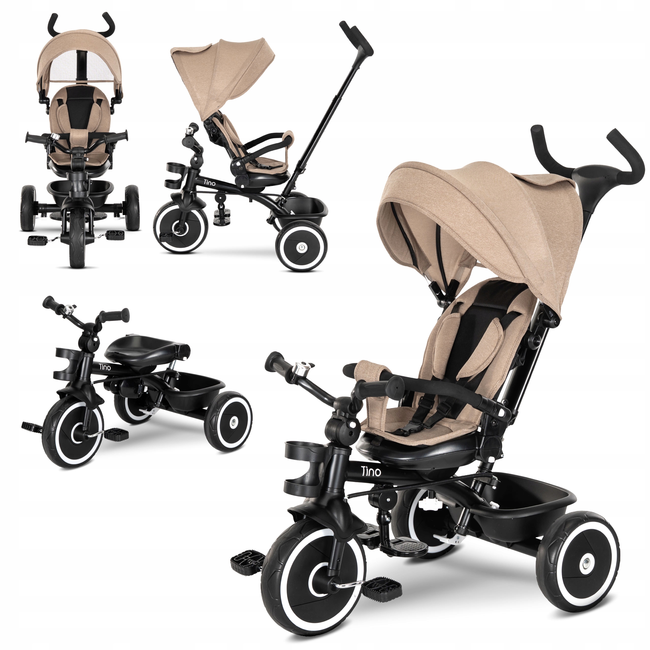 Rowerek dziecięcy TINO 5w1 Obracany Pchacz Wolne Koło Funkcja Rowerku