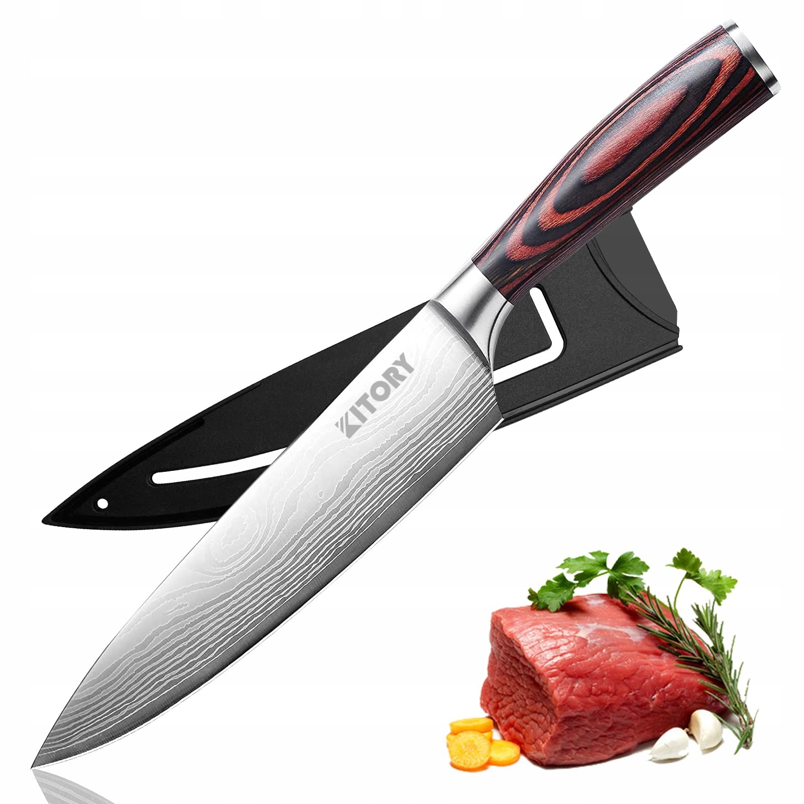 Kitory Nůž šéfkuchaře 20 cm Ocel Uhlíková Ergonomická rukojeť