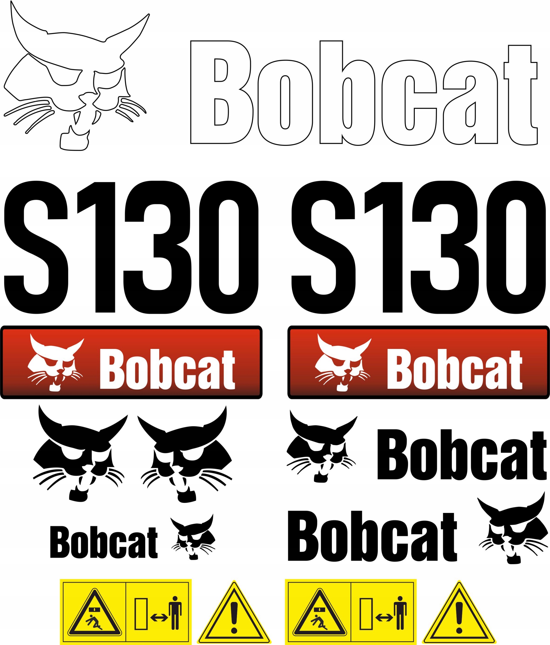 Samolepky Bobcat S130 Mini Nabíječka Bagr