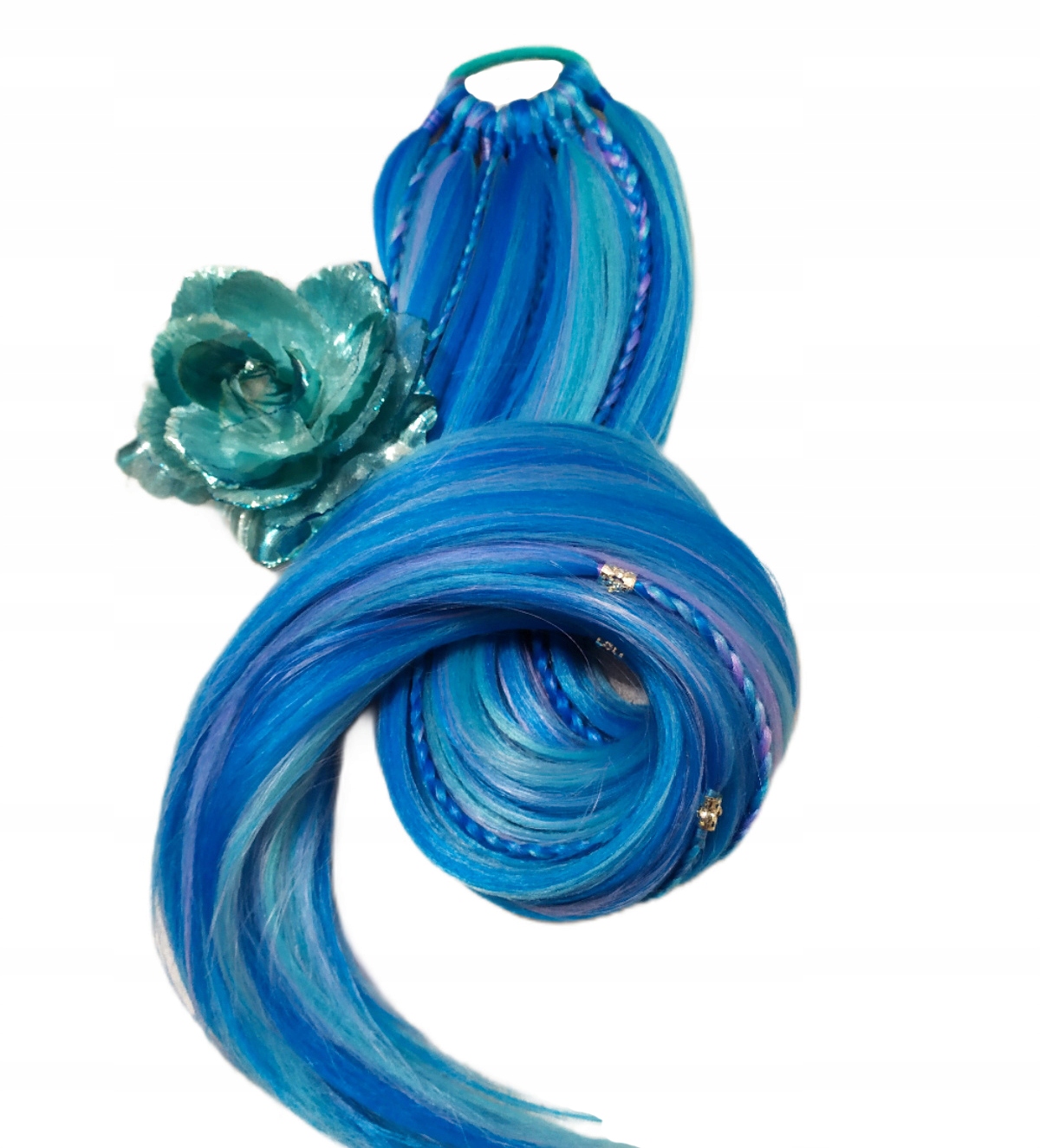 Připínací poník na gumičce, Příčesek, modrá fialová, Modrá Siréna, 50 cm