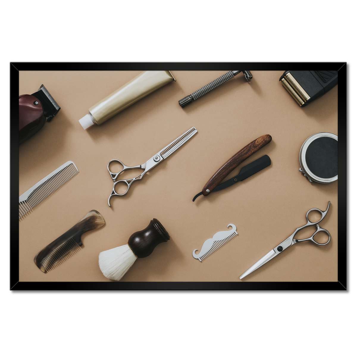 Plakáty v rámu 60x40 Vintage barberské vybavení