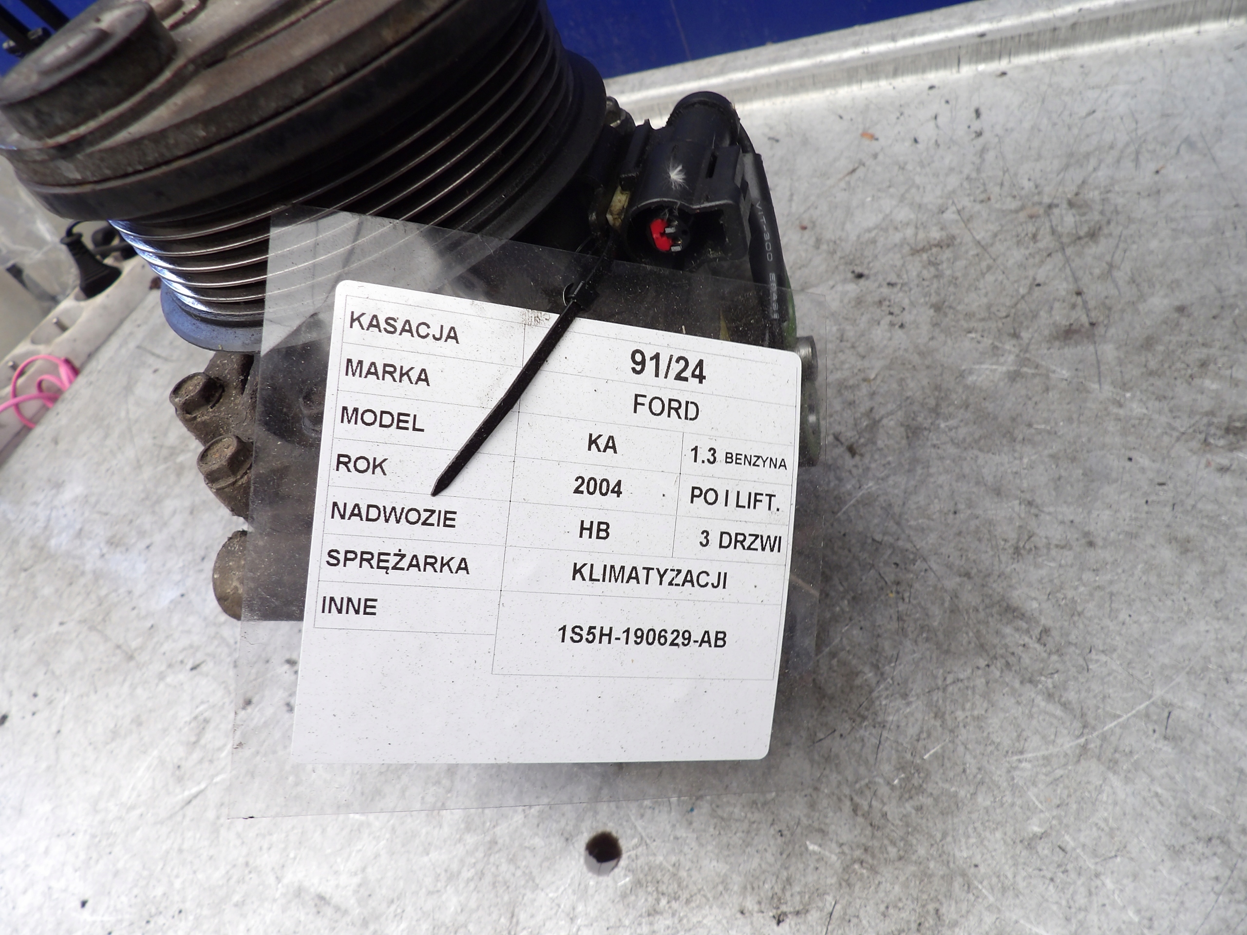 Ford Ka a kompresor klimatizaci 1,3B 1S5H-190629-AB
