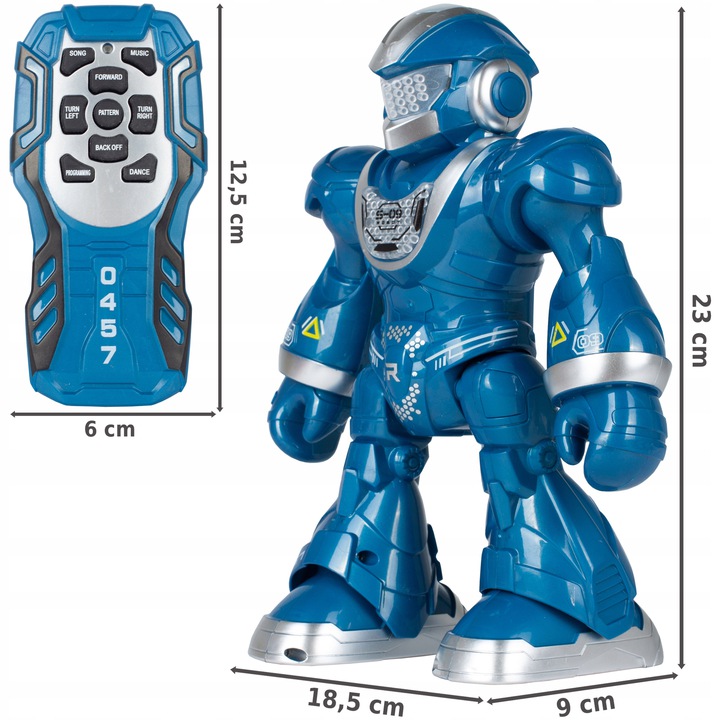 DUŻY ZDALNIE STEROWANY ROBOT Pilot R/C do programowania CHODZI TAŃCZY LED Bohater brak
