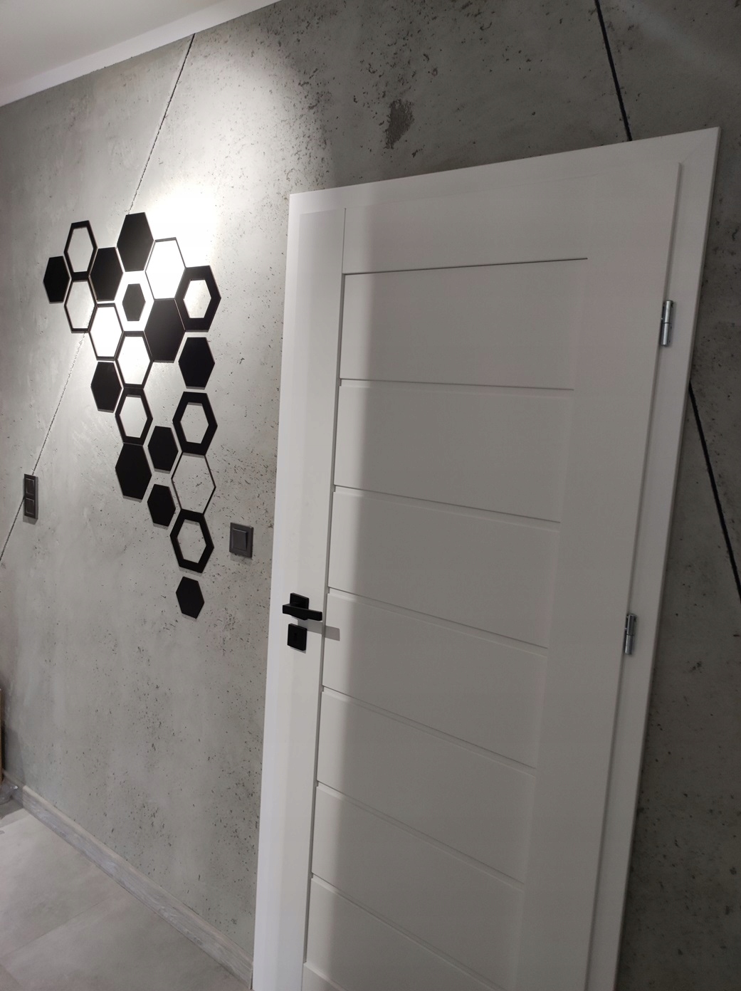 HEXAGON Panele ścienne panele 3D beton architektoniczny obraz ażurowy 21szt Waga produktu z opakowaniem jednostkowym 0 kg