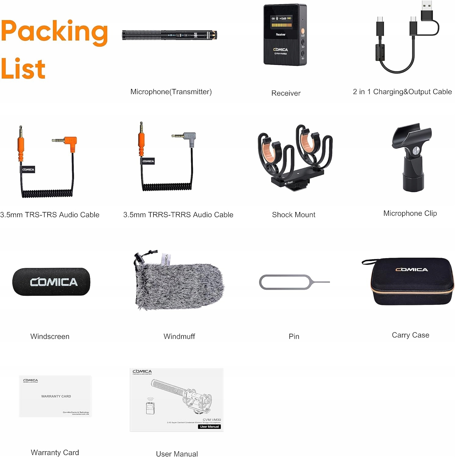 comica VM30 mikrofon do kamery z trybami bezprzewodowymi mikrofon wideo Model comica VM30