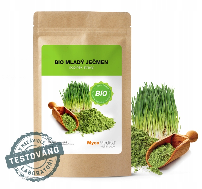 Zelený ječmen MycoMedica Mladý ječmen Bio v prášku 200g prášek 200 g