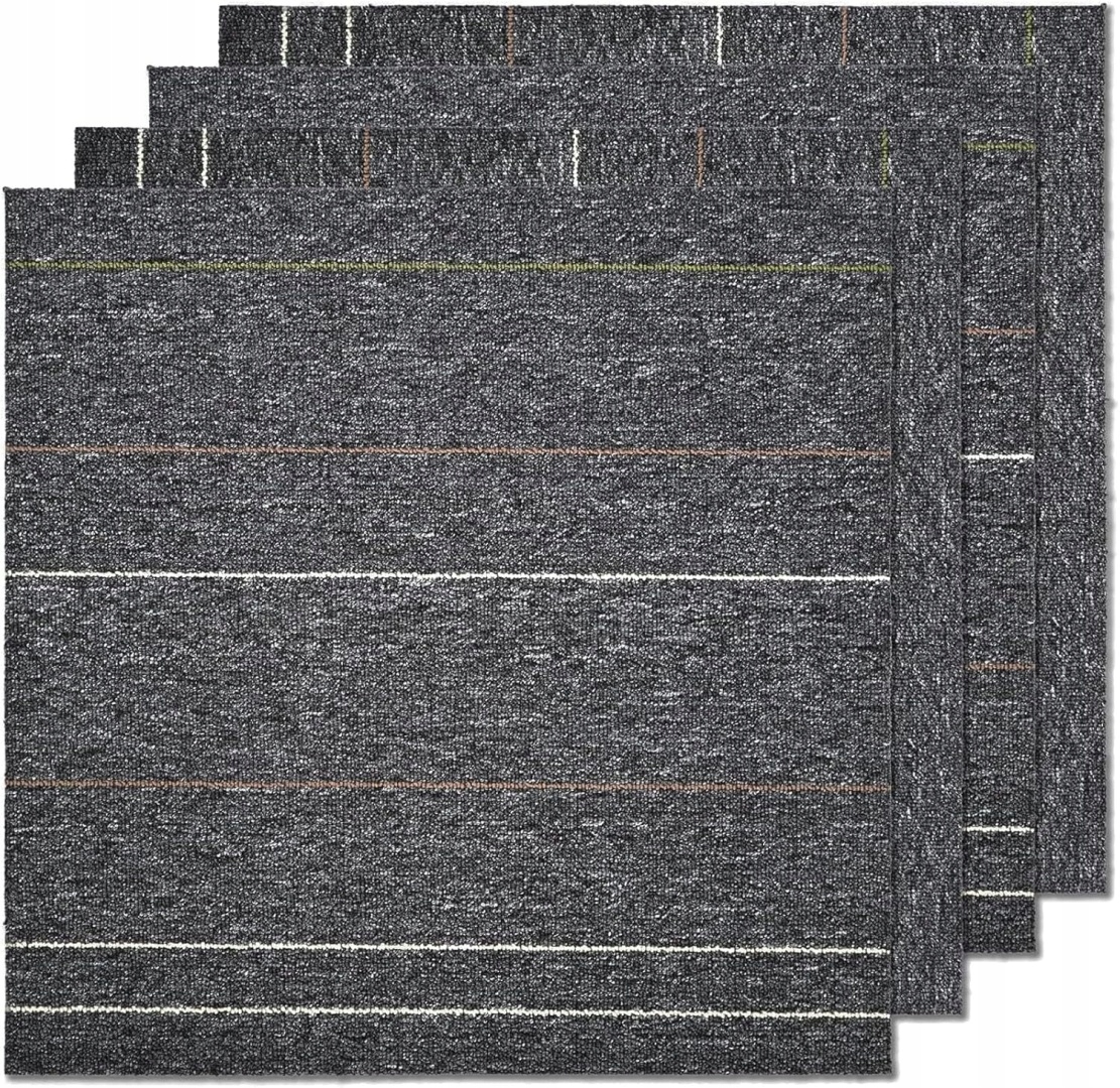 Podlahové kobercové dlaždice, 20 ks, 5 m², 50x50 cm,