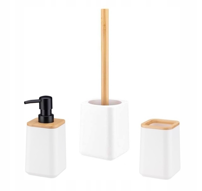 

Zestaw łazienkowy 3 el. Moreno kwadratowy biały