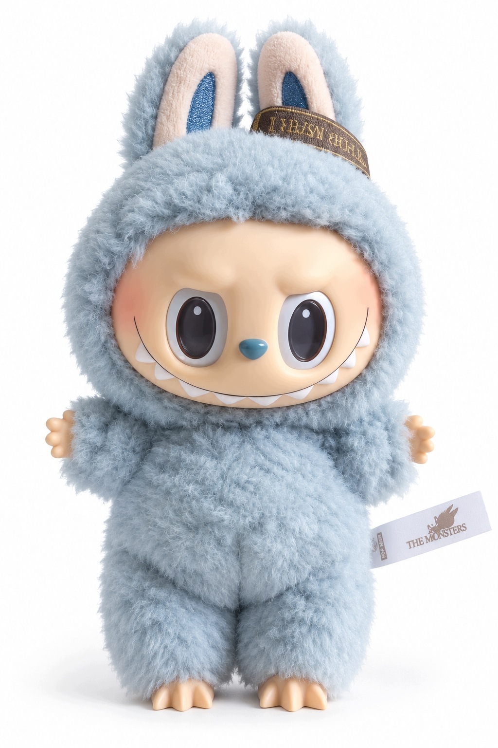 Labubu The Monsters Pop Mart niebiesko-szary 17 cm maskotka kolekcjonerska