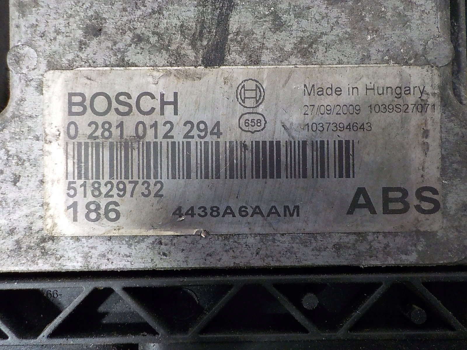 FIAT computer control unit 0281012294 51829732