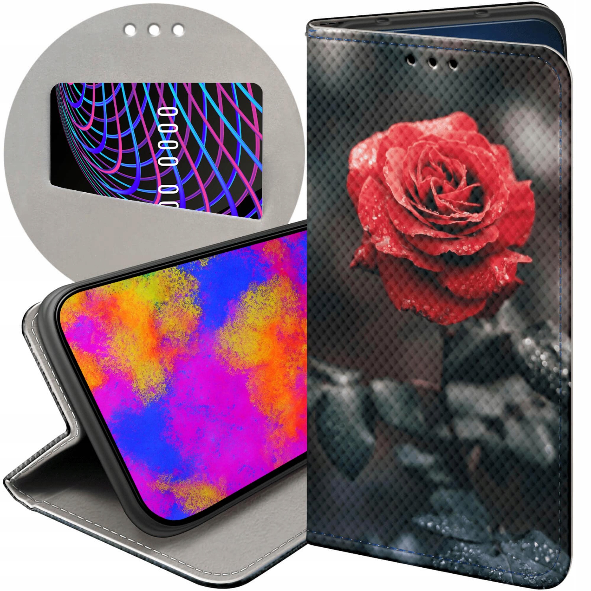 Etui Z Klapką Do Honor 400 Róża Z Różą Rose Futerał Pokrowiec Case
