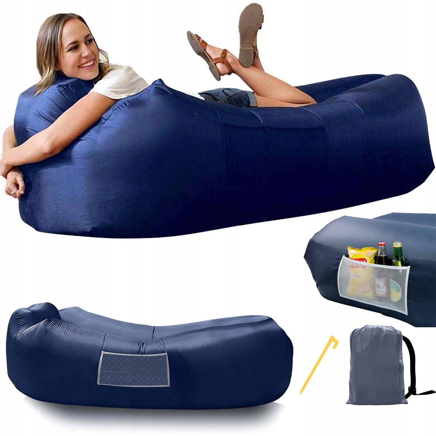 Lazy Bag Air Nafukovací Rozkládací Pohovka Lehký Komfort S Taškou
