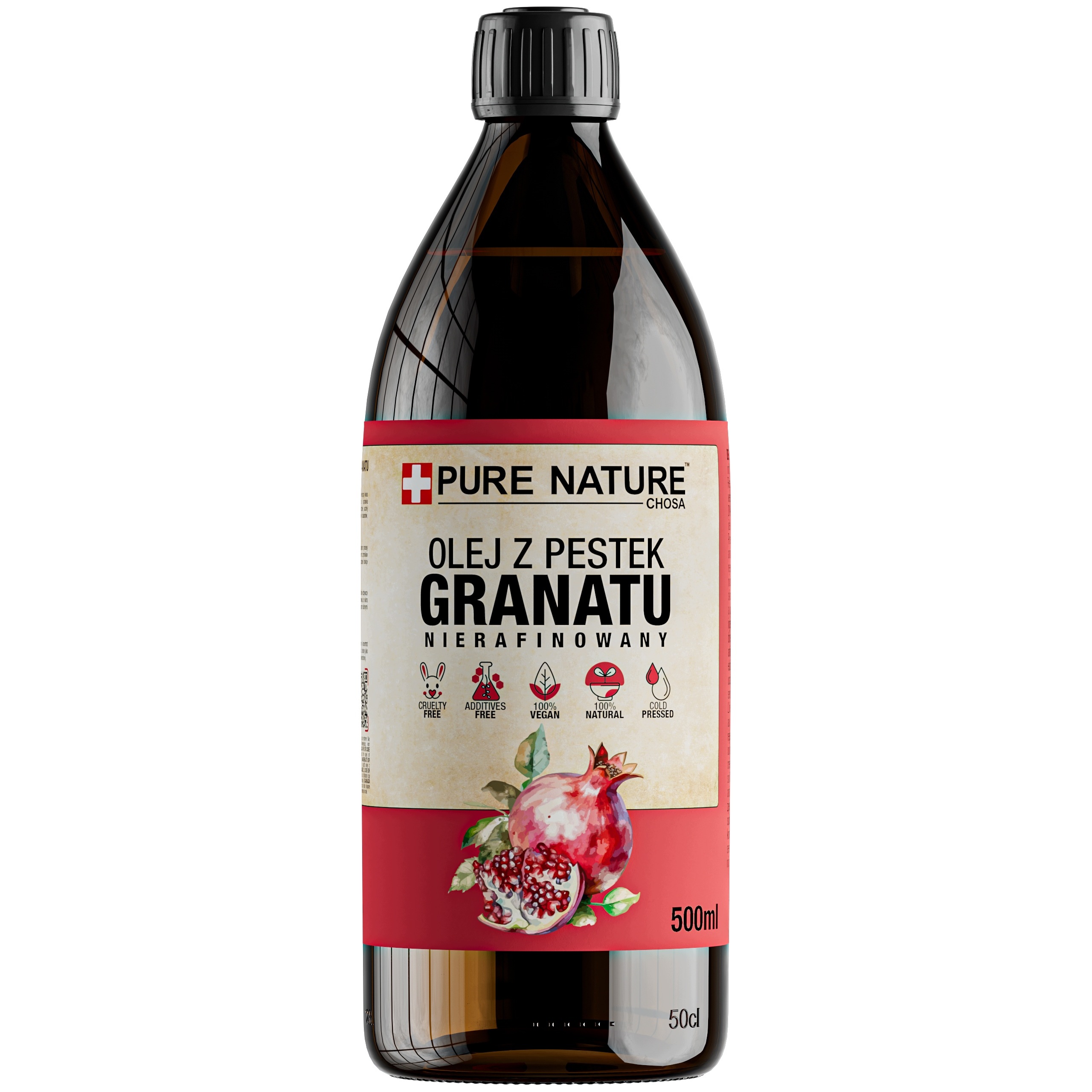 Olej Z Granátových Jader Nerafinovaný Přírodní Lisovaný Za Studena 500 ml 0,5 l