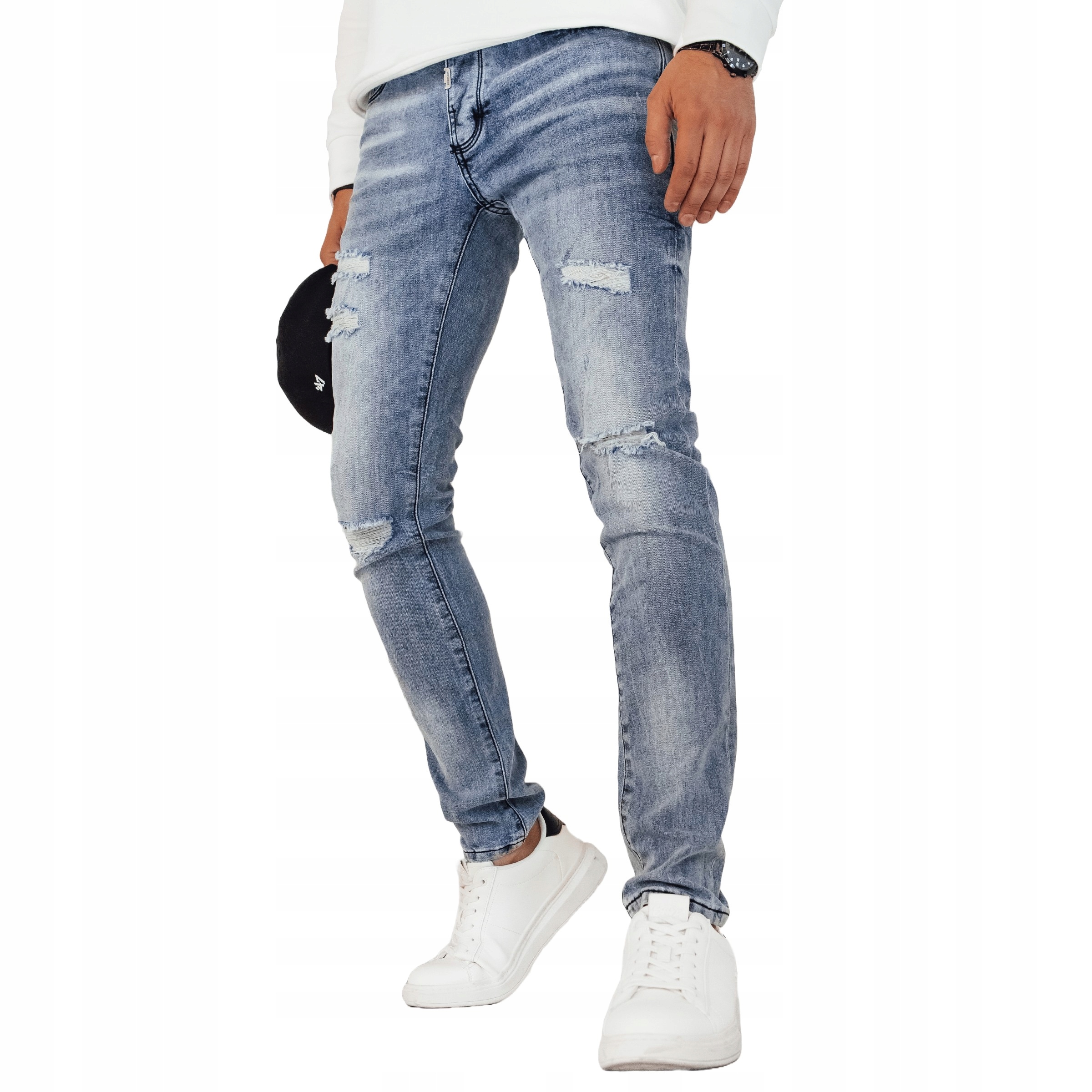 Męskie Spodnie Jeansowe Niebieskie ux4232 30