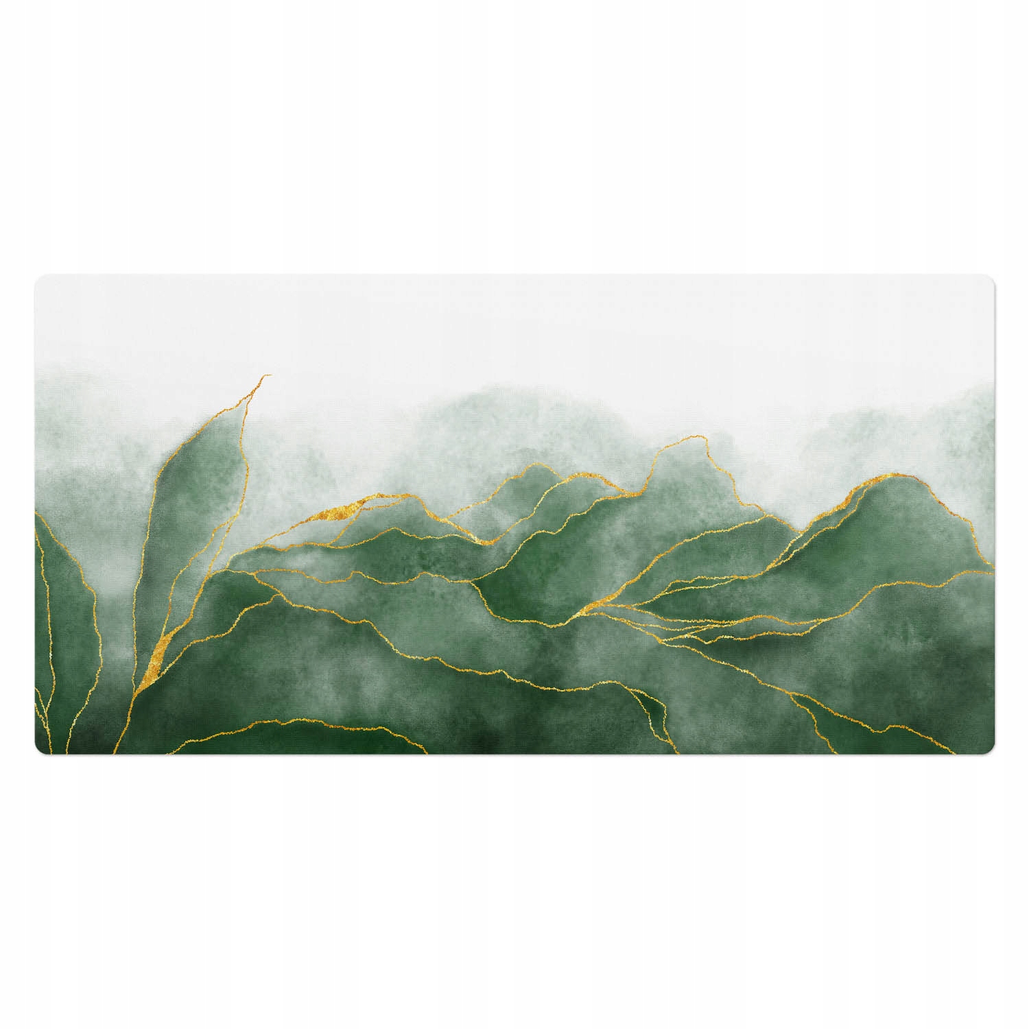 Herní podložka s potiskem na stůl Vlny v odstínech zelené 100 x 50 cm