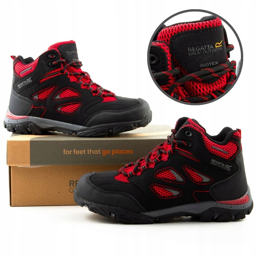 Dětské trekové boty Regatta Holcombe voděodolné vysoké černé 35