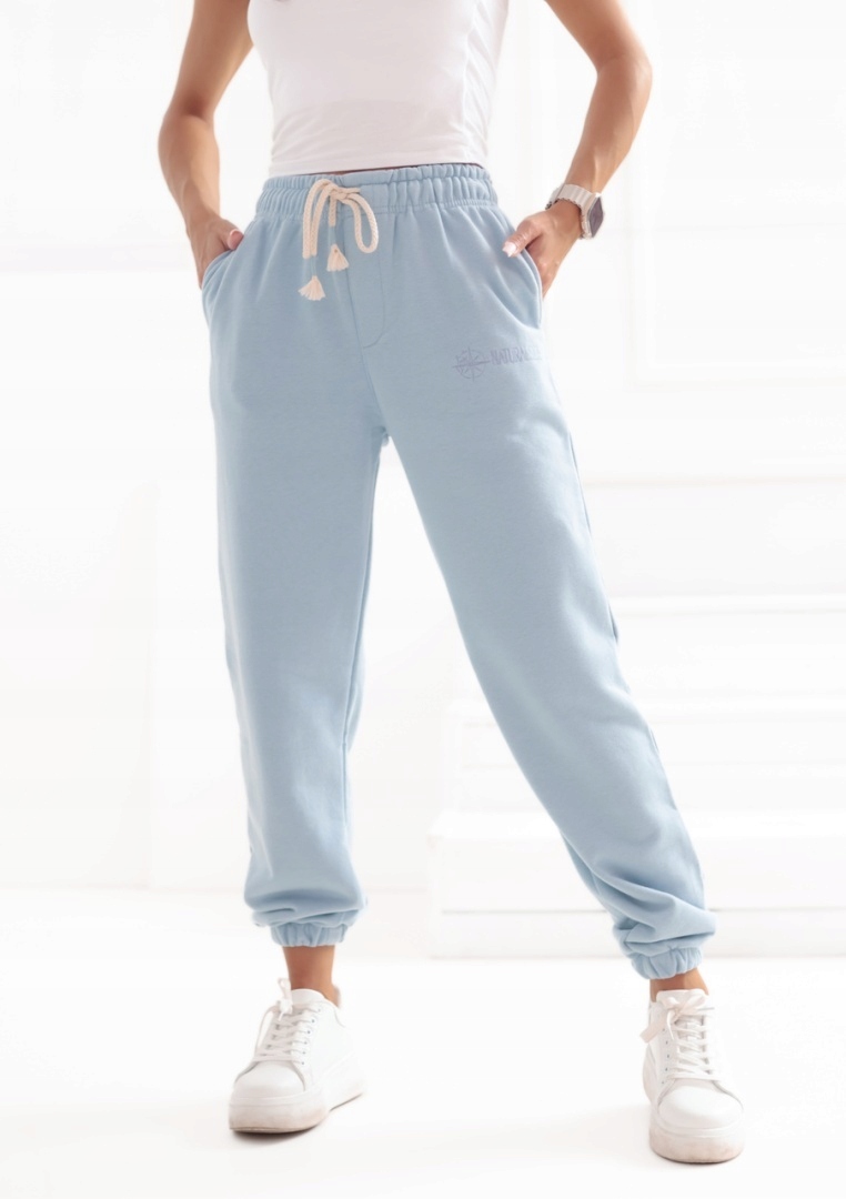 Teplákové kalhoty dámské volné baggy měkké na gumě basic modré Xs/s