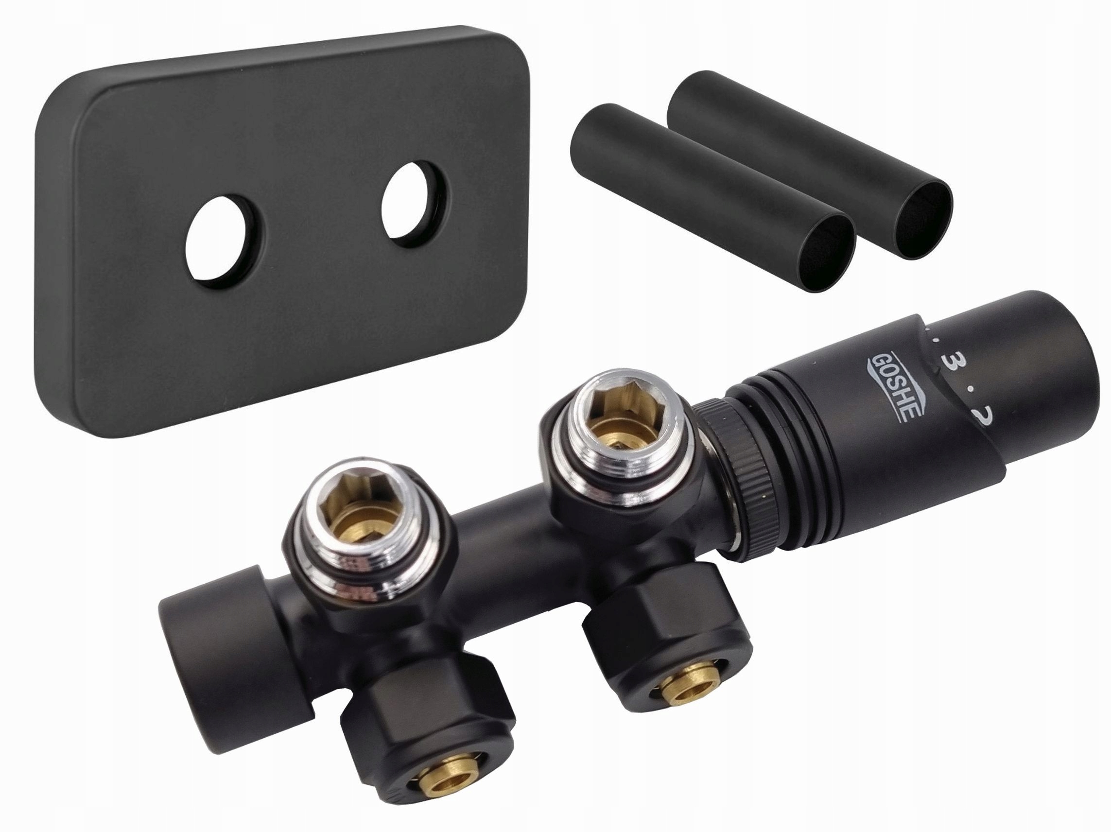 

Zestaw Termostatyczny Duoplex Czarny Maskownice