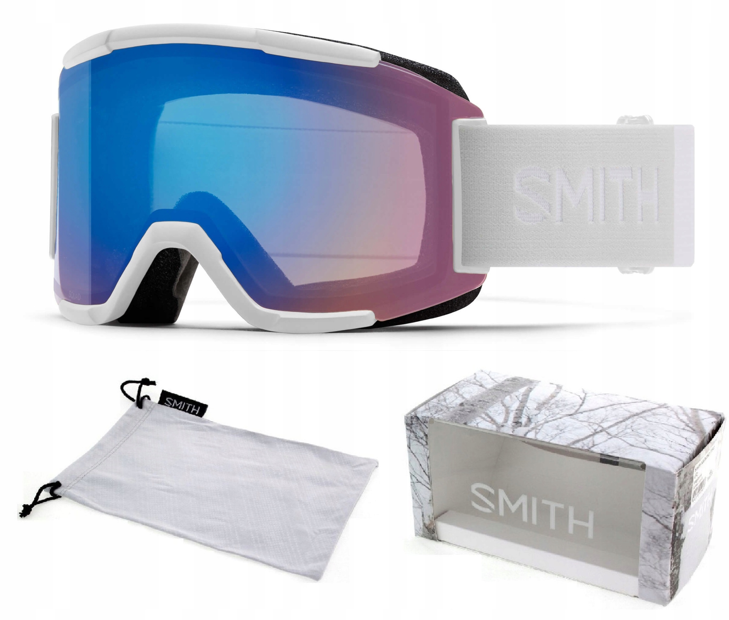 Smith Squad Gogle Photochromic Flash S1-S2 białe