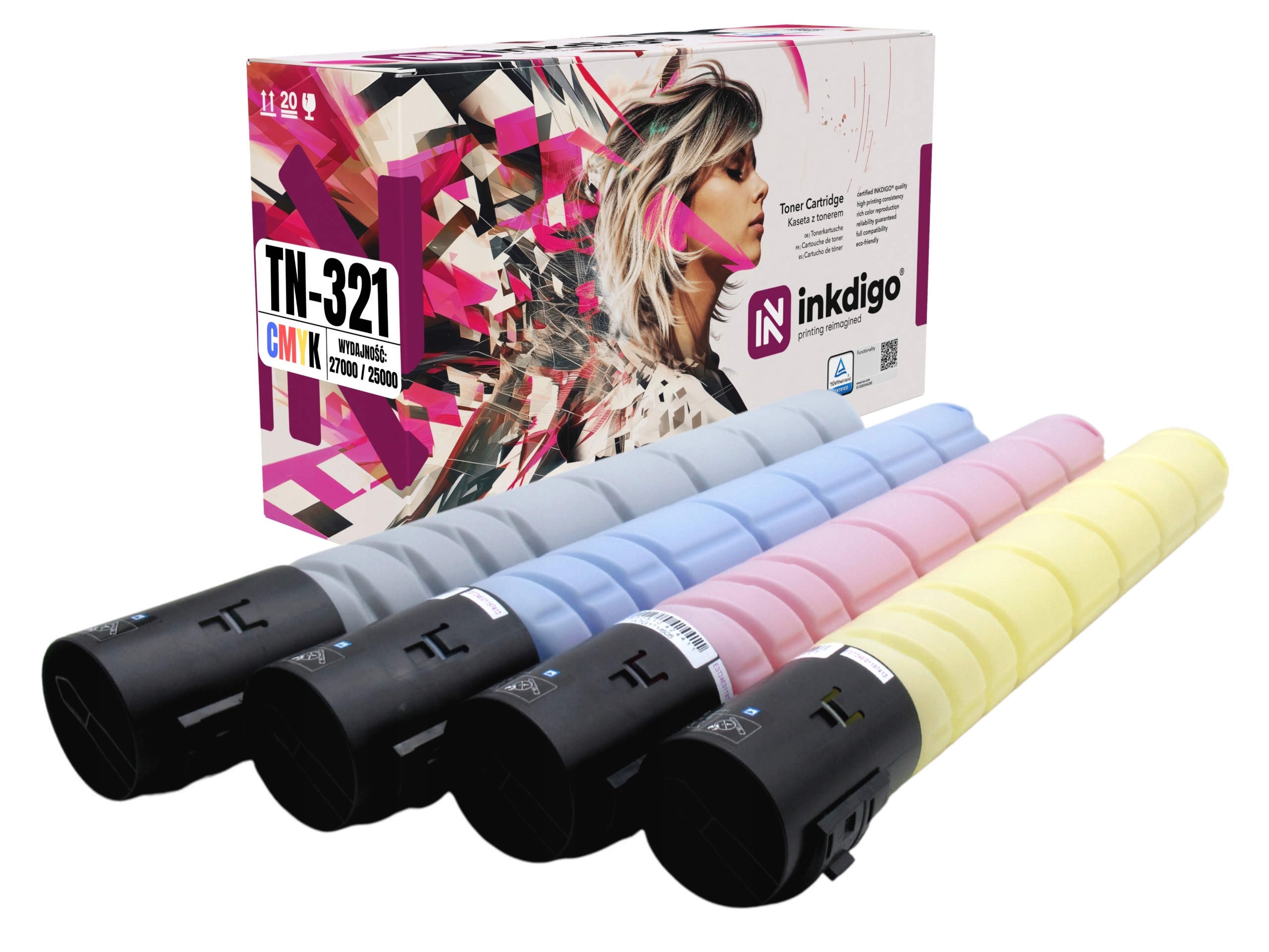 4x Toner pro Konica Minolta C224E C284 C364E TN321
