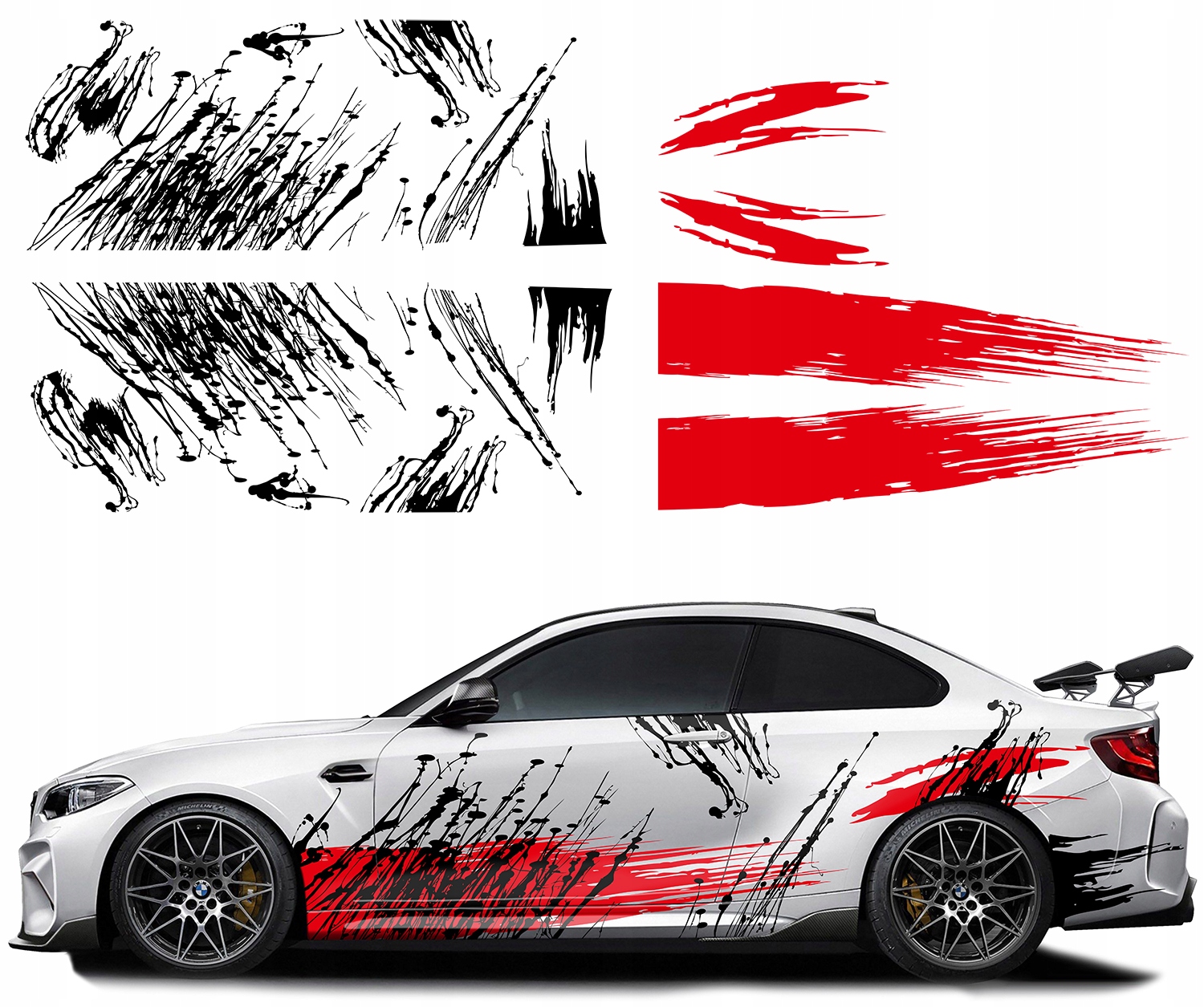 NAKLEJKI na Auto MOTYW ABSTRAKCJA ATRAMENT 94x6 5m